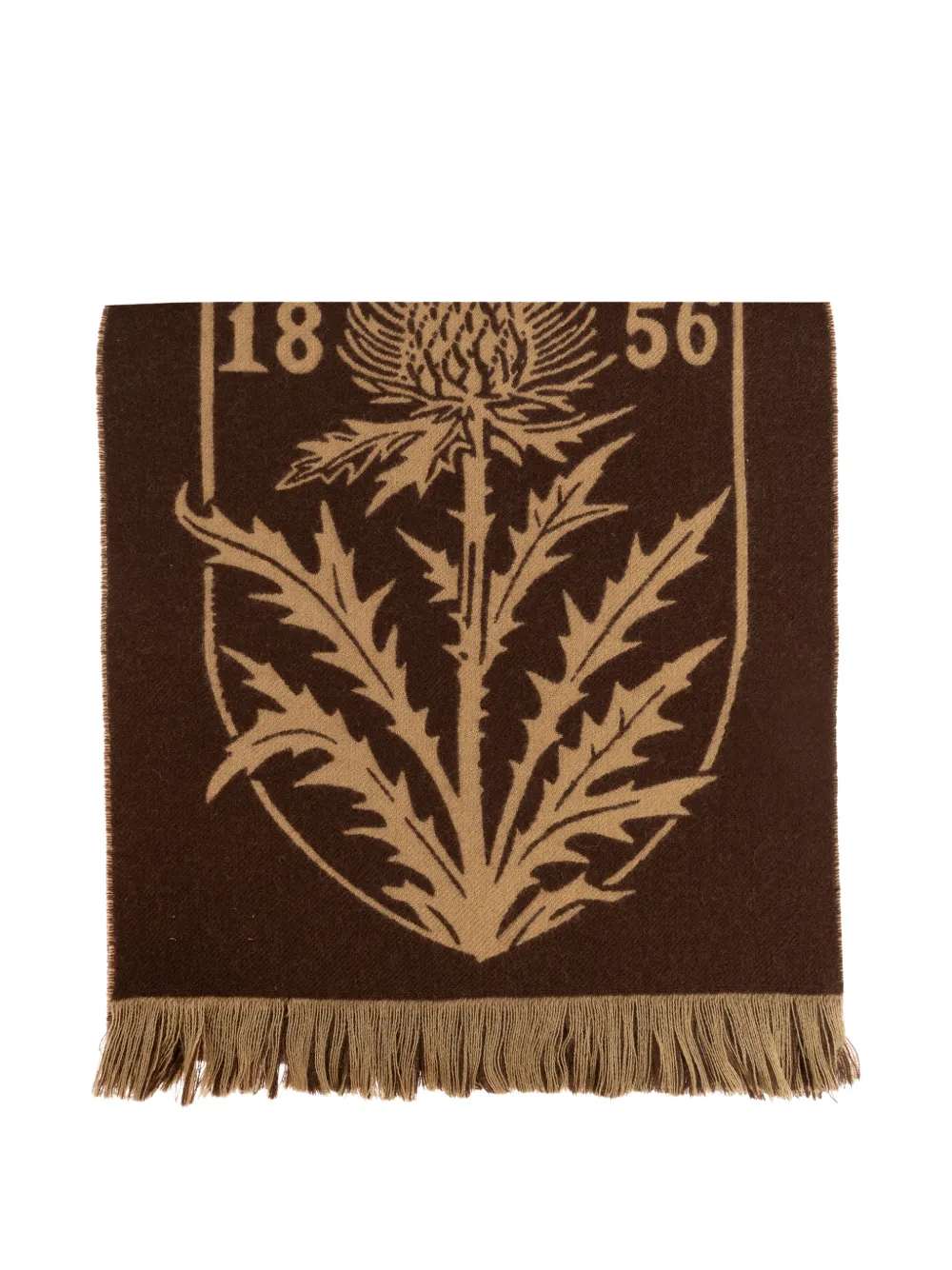 Burberry thistle fringed scarf - Marrone