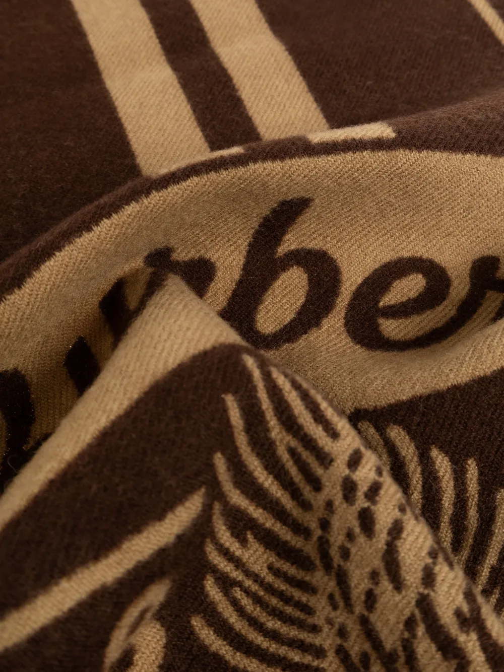  Burberry Thistle Fringed Scarf - Brown 