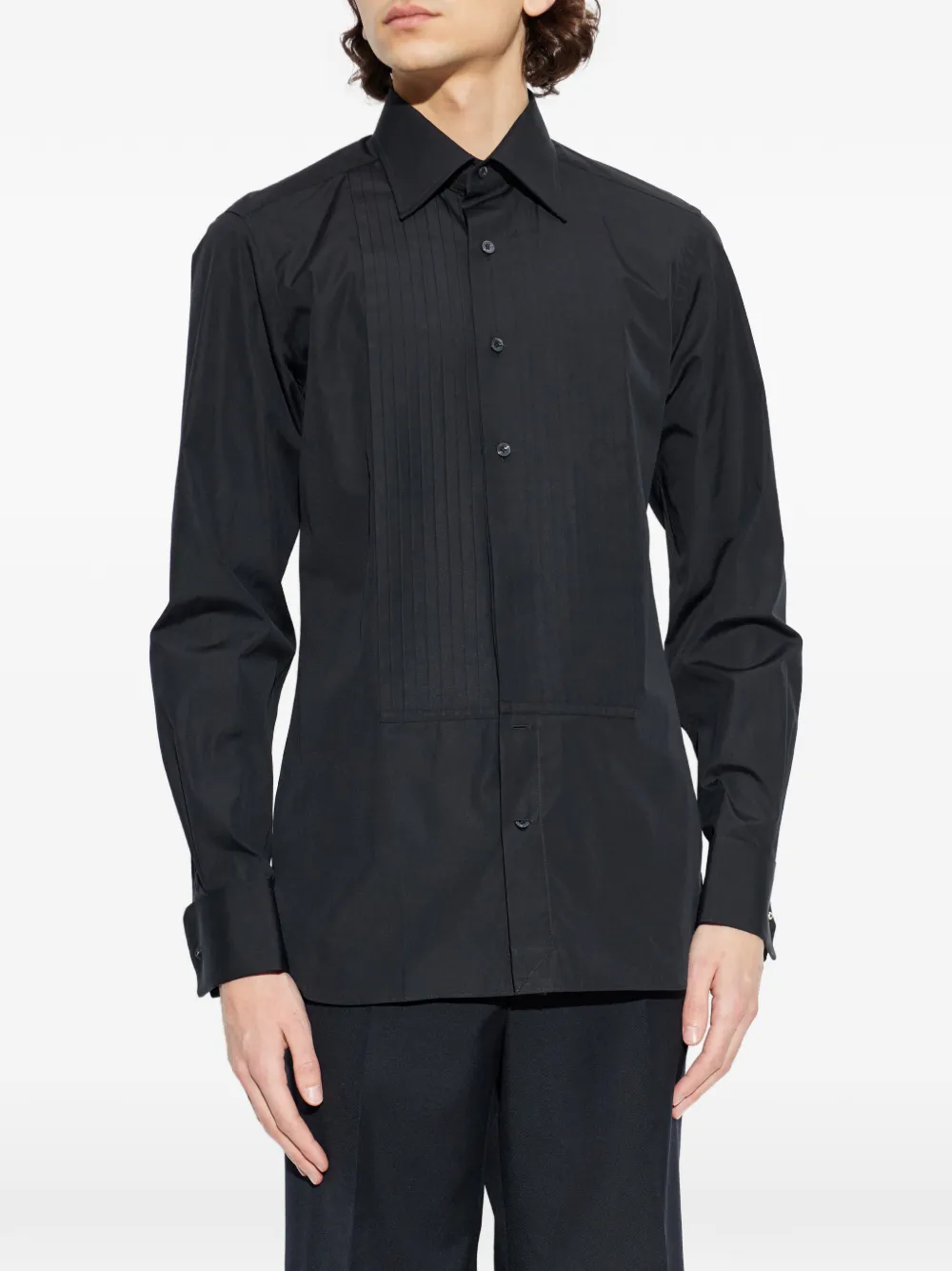  Tom Ford Pleated Shirt - Black 