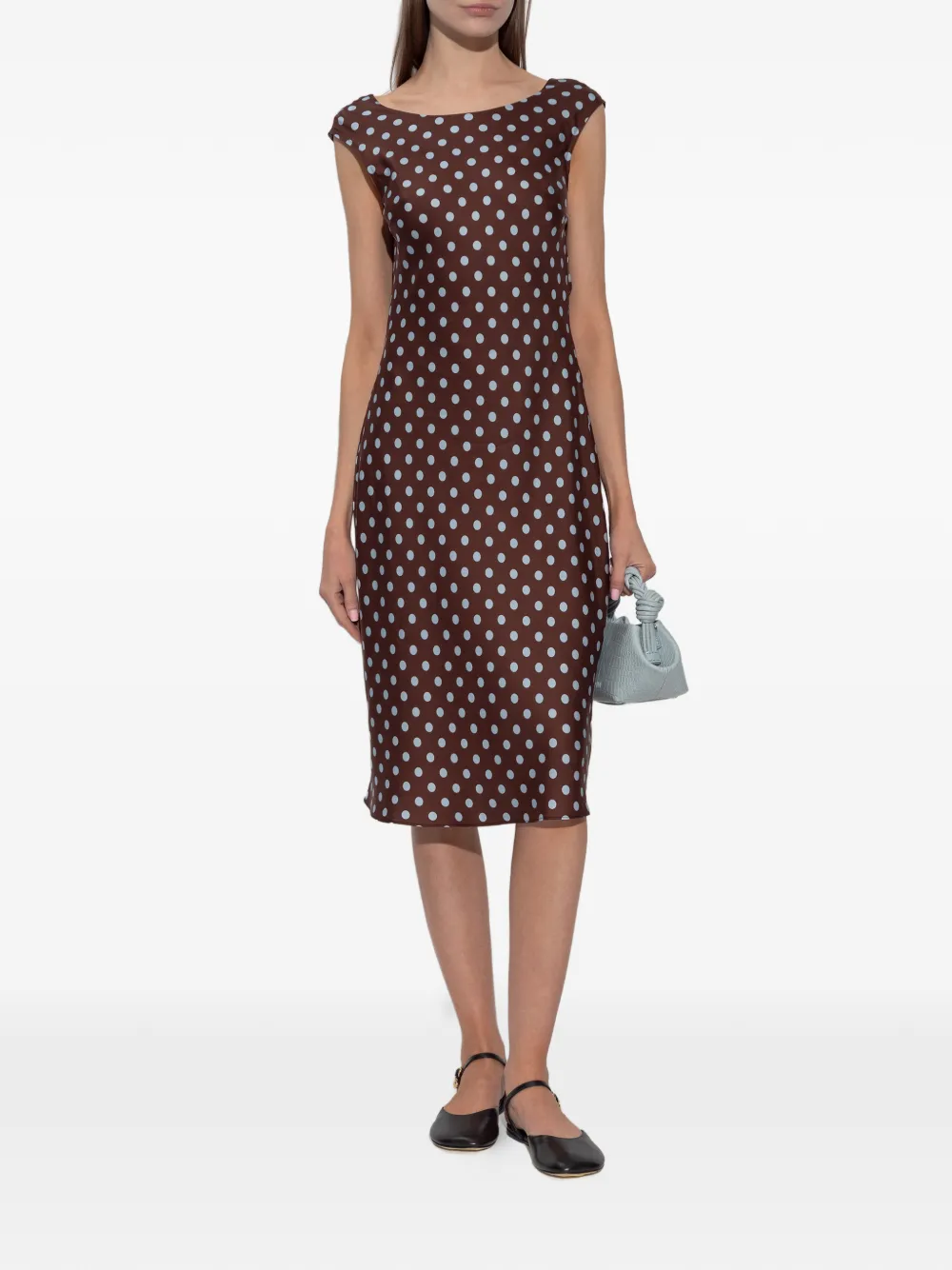 Posse polka dot midi dress - Bruin