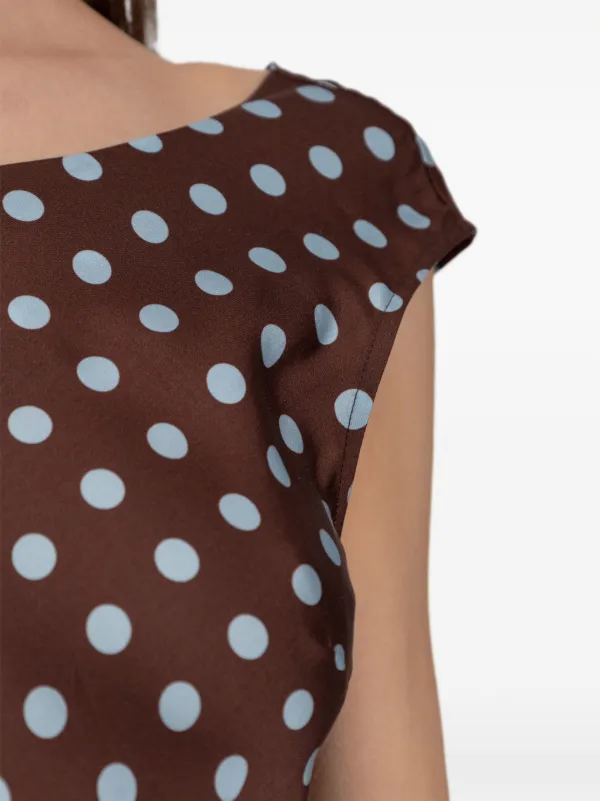 POSSE Women's Leo Polka Dot Midi Dress, Chocolate Dot, Medium POSSE Women's Leo Polka Dot Midi Dress, Chocolate Dot, Medium
