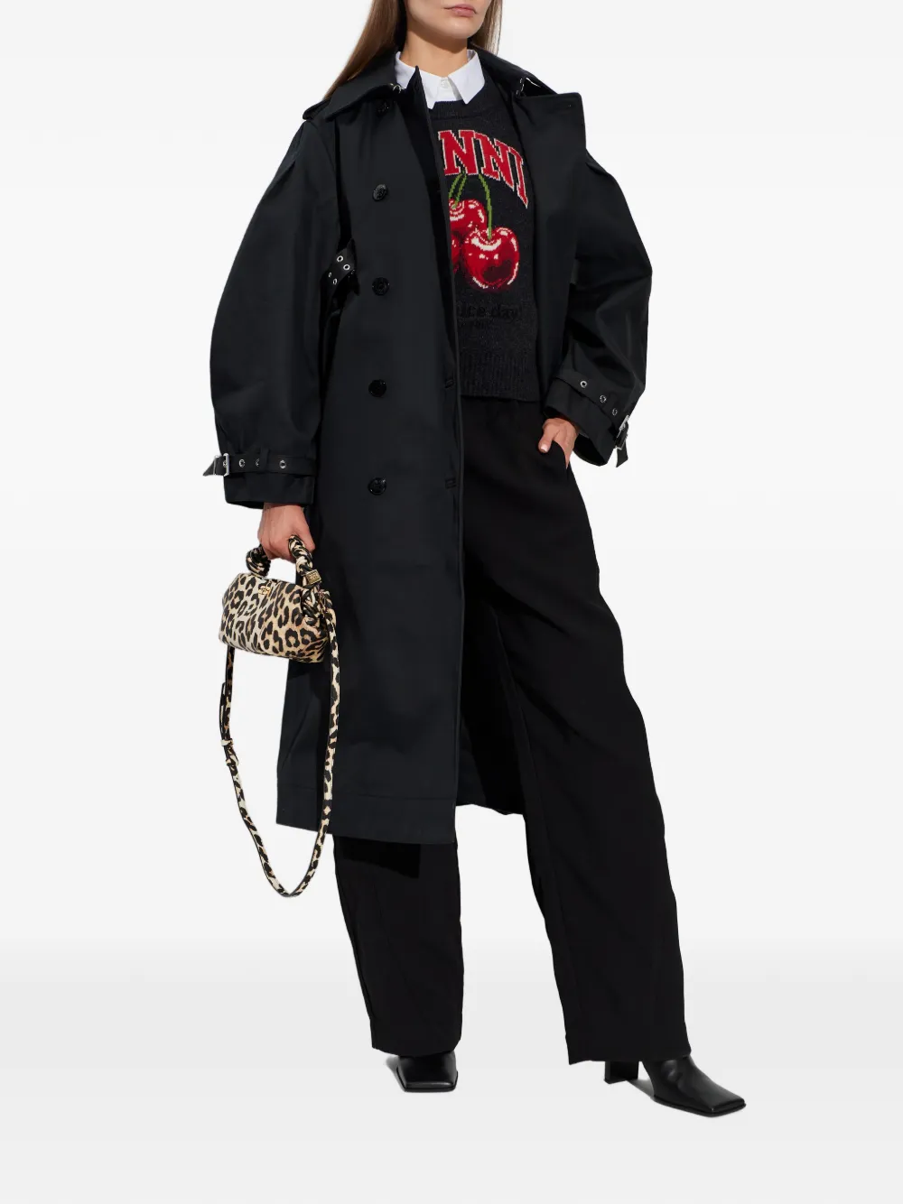 GANNI elasticated-waist trousers - Zwart