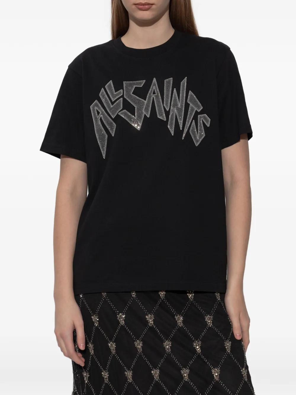 AllSaints T-shirt met logodetail Zwart