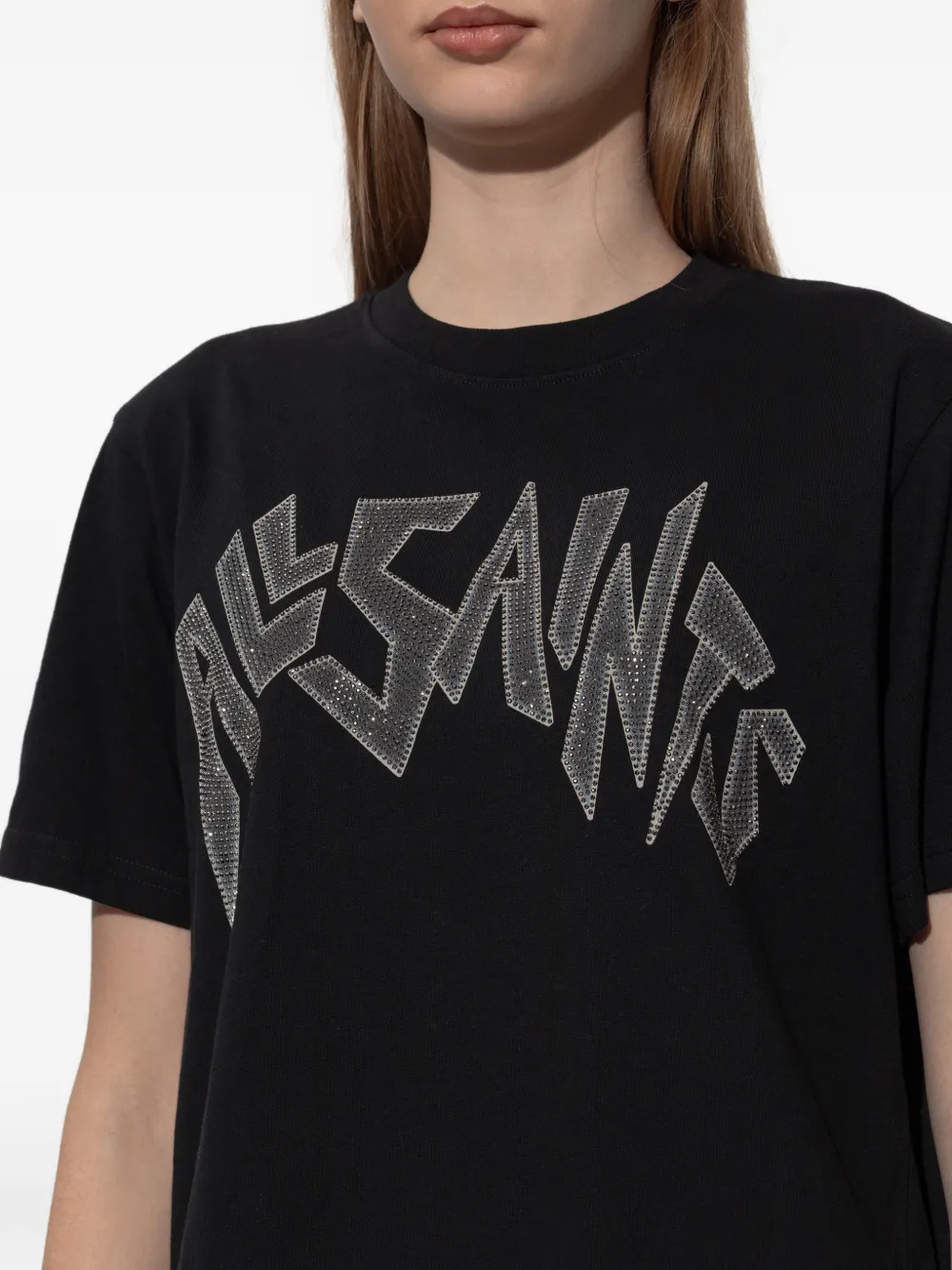AllSaints T-shirt met logodetail Zwart