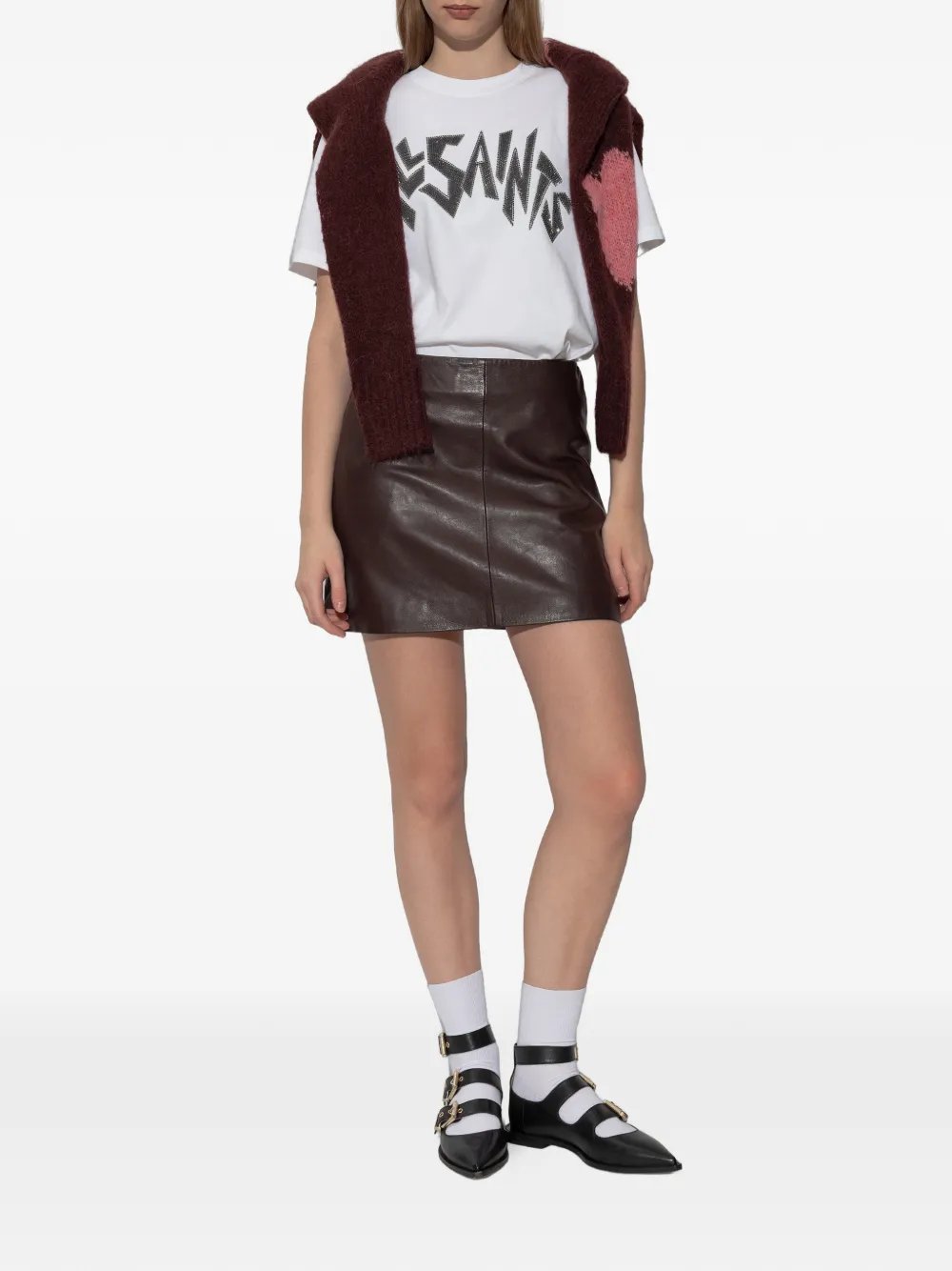  Allsaints Panelled Mini Skirt - Brown 
