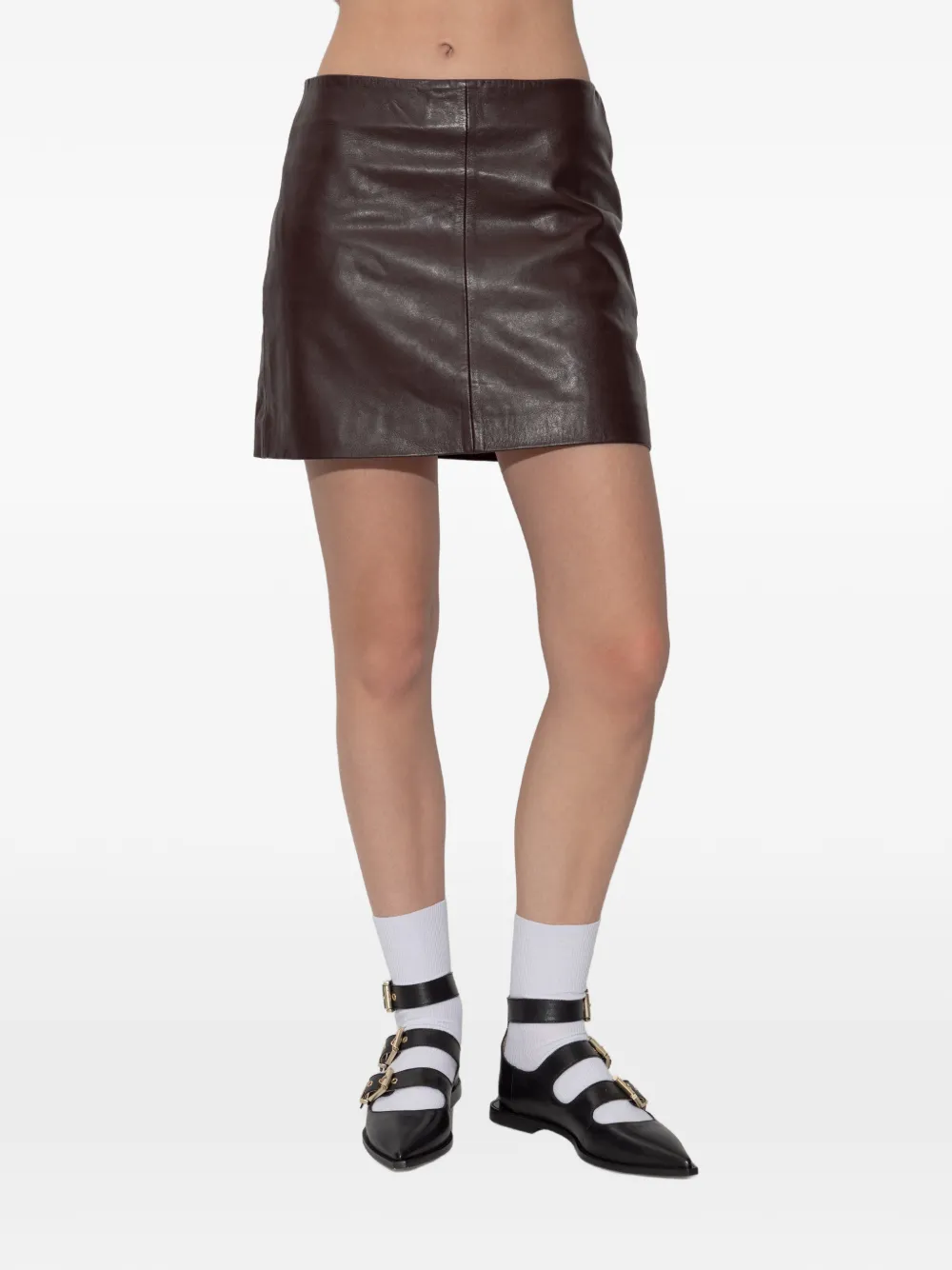 AllSaints Minigonna con inserti - Marrone