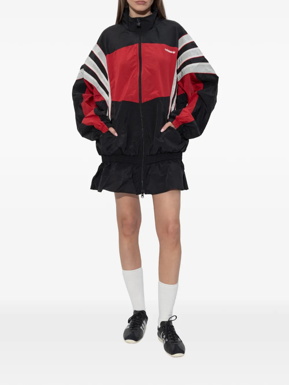 Adidas striped zip jacket - Zwart