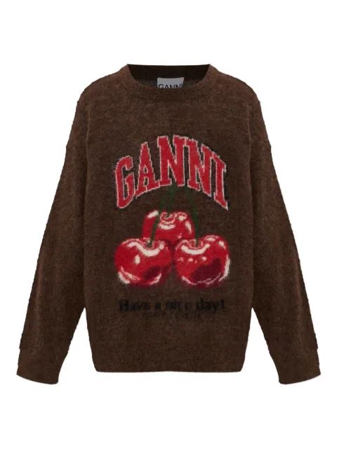 GANNI Pullover mit Kirschen-Print