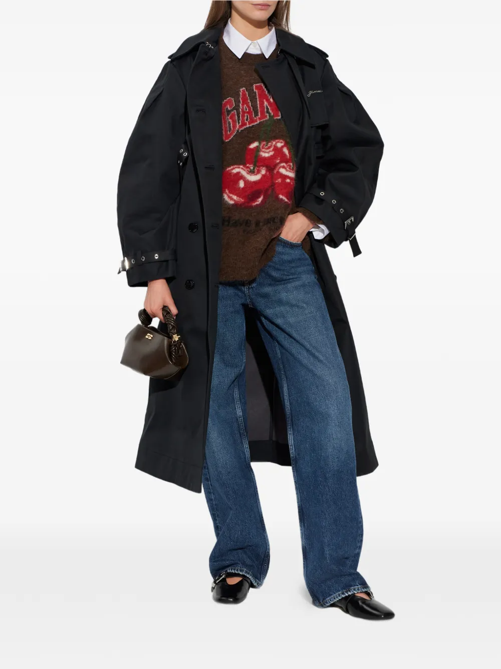  Ganni Cherry-graphic Sweater - Brown 