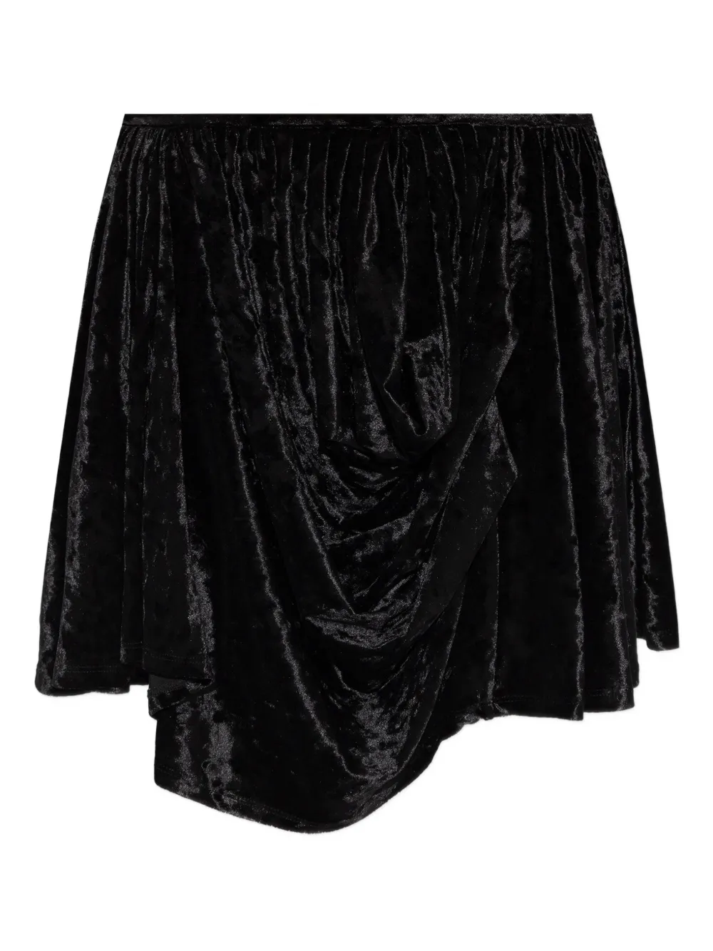 GANNI draped mini skirt - Nero