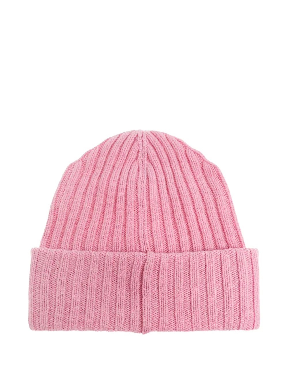 GANNI ribbed embroidered beanie - Roze