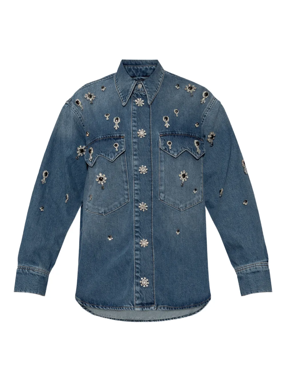 AllSaints Verziertes Hemd - Blau