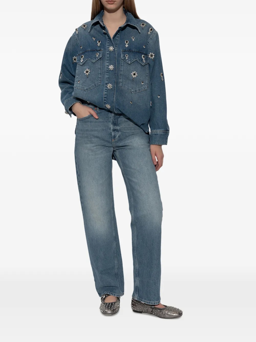 Allsaints Embellished Shirt - Blue 
