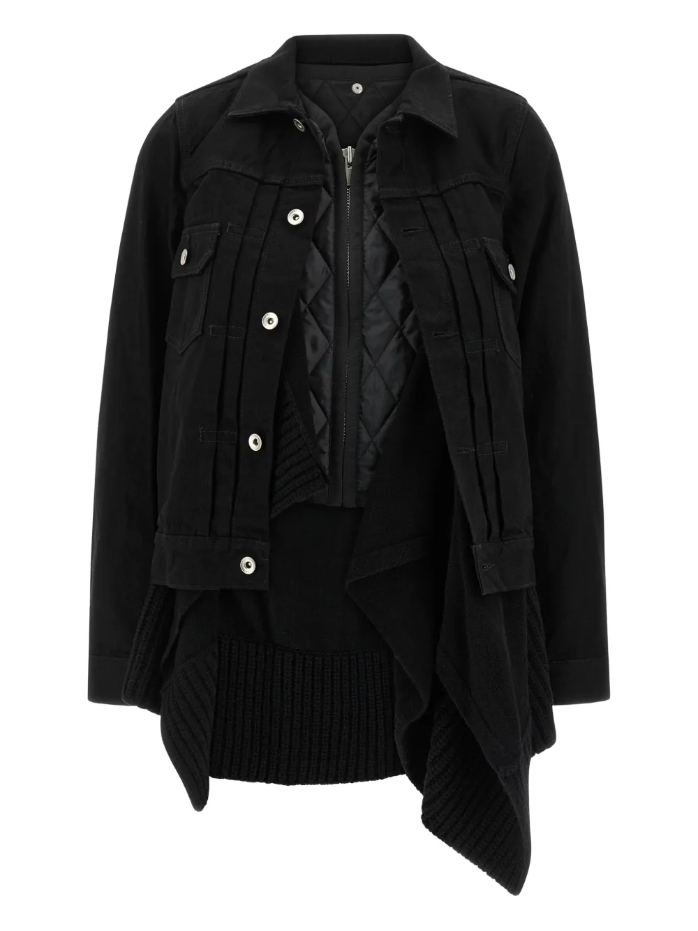 sacai quilted jacket - Nero