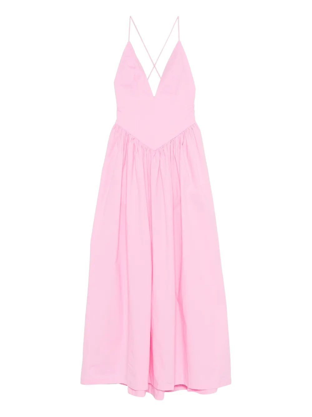 Adriana Degreas Abito lungo con scollo a V - Rosa