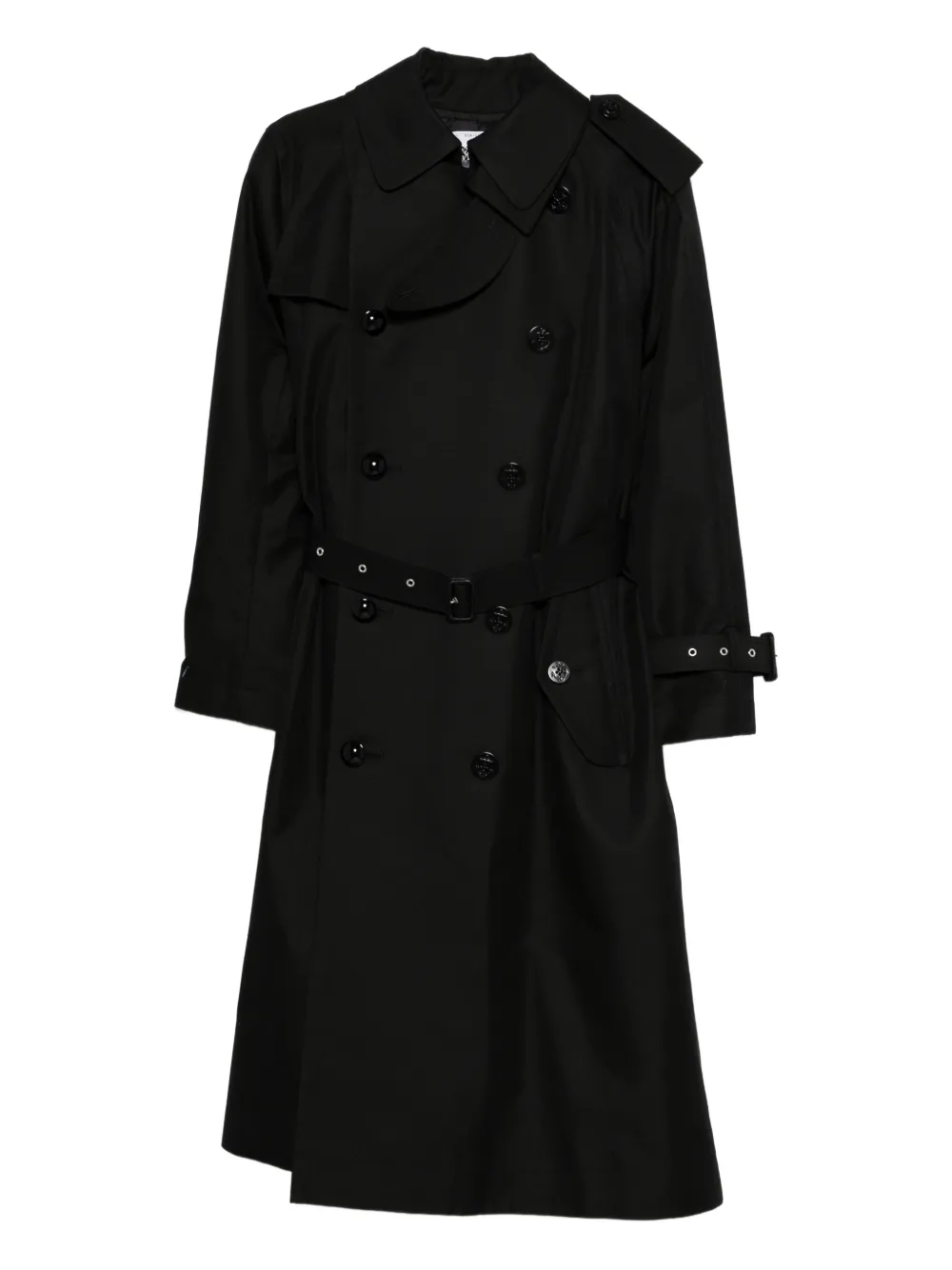sacai belted double-breasted coat - Nero