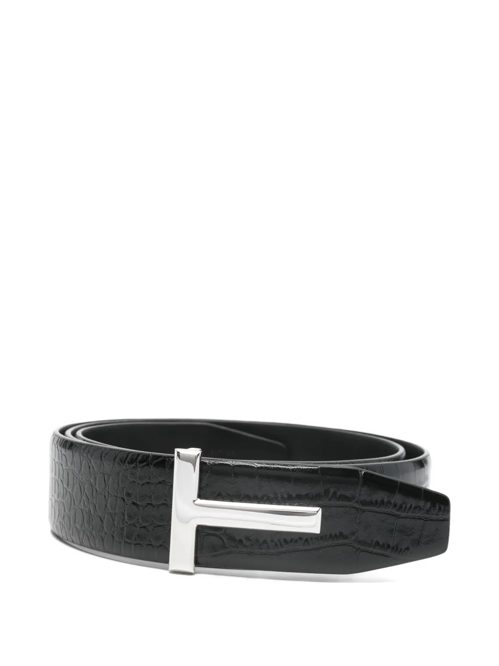 TOM FORD croc-effect belt | Black | Image 1