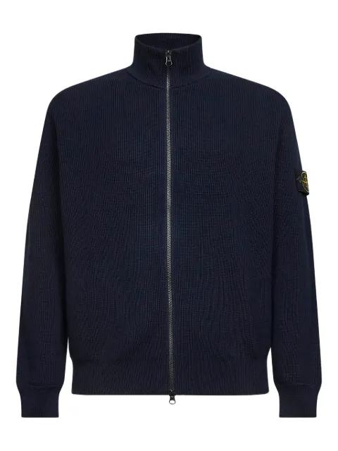 Stone Island ribbed stand-collar cardigan