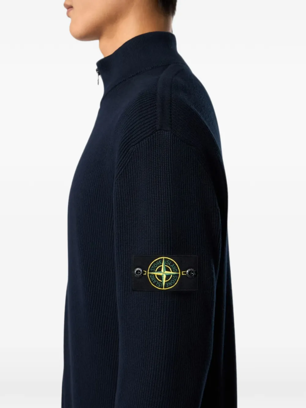Stone Island Geribbeld vest met biologisch katoen Blauw