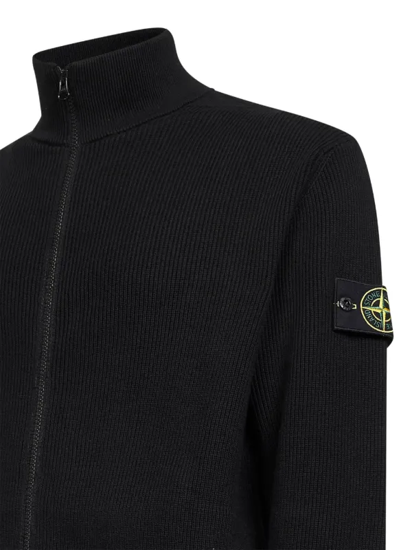 STONE  ジップアップカーディガン Stone Island ジップアップ カーディガン | ブラック | FARFETCH JP