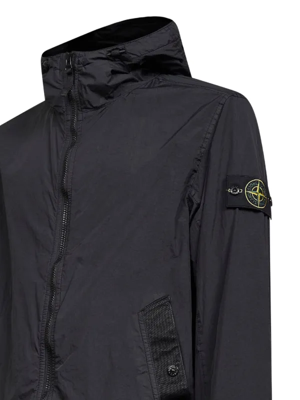 Stone Island Hooded zip-up Jacket | Black | FARFETCH GE