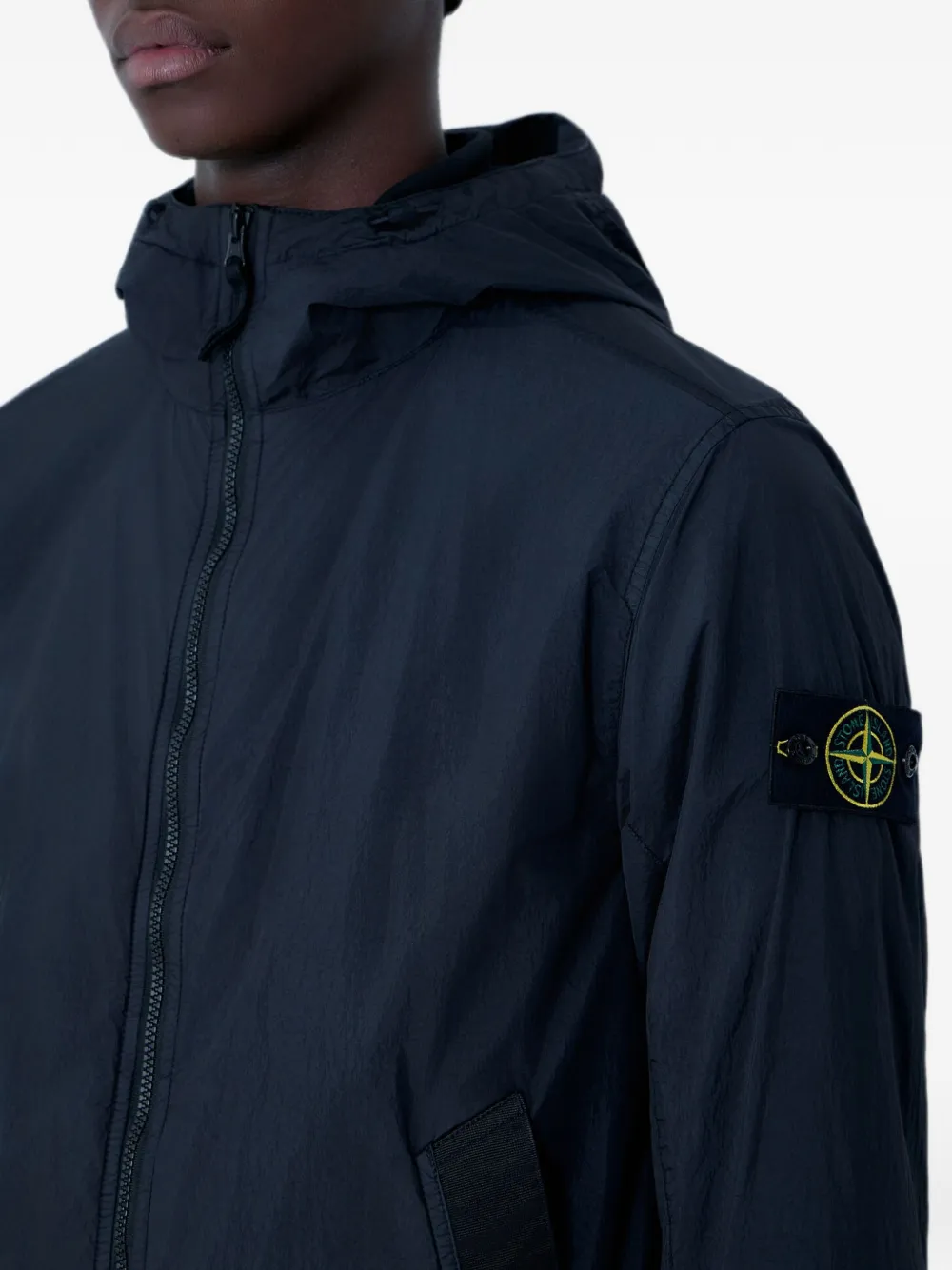 Stone Island Reps NY jack met gekreukt effect Zwart