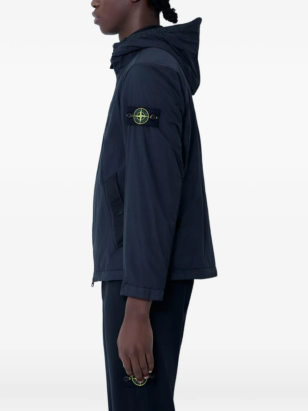 STONEジップアップフーデッドコート Stone Island フーデッド ジップアップ ジャケット | ブルー | FARFETCH JP