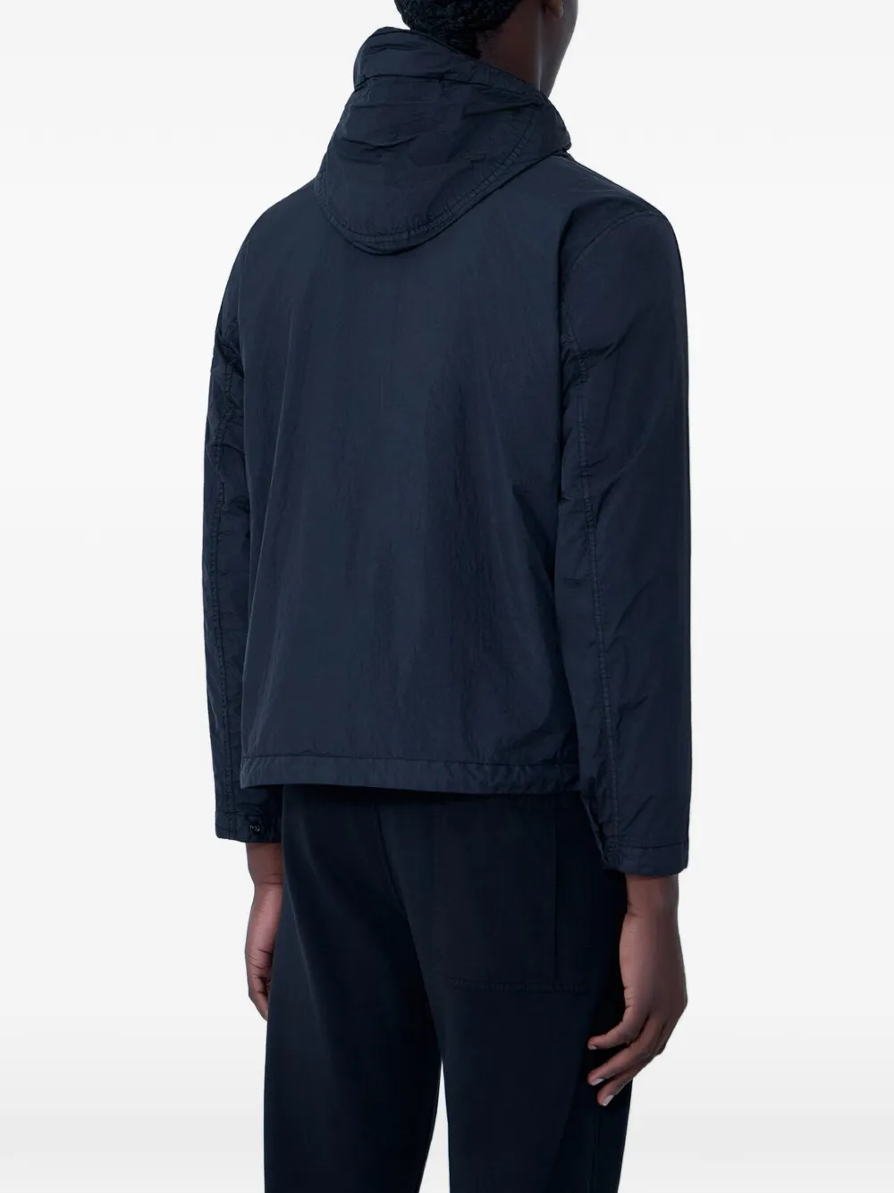 Stone Island Reps NY jack met gekreukt effect Zwart