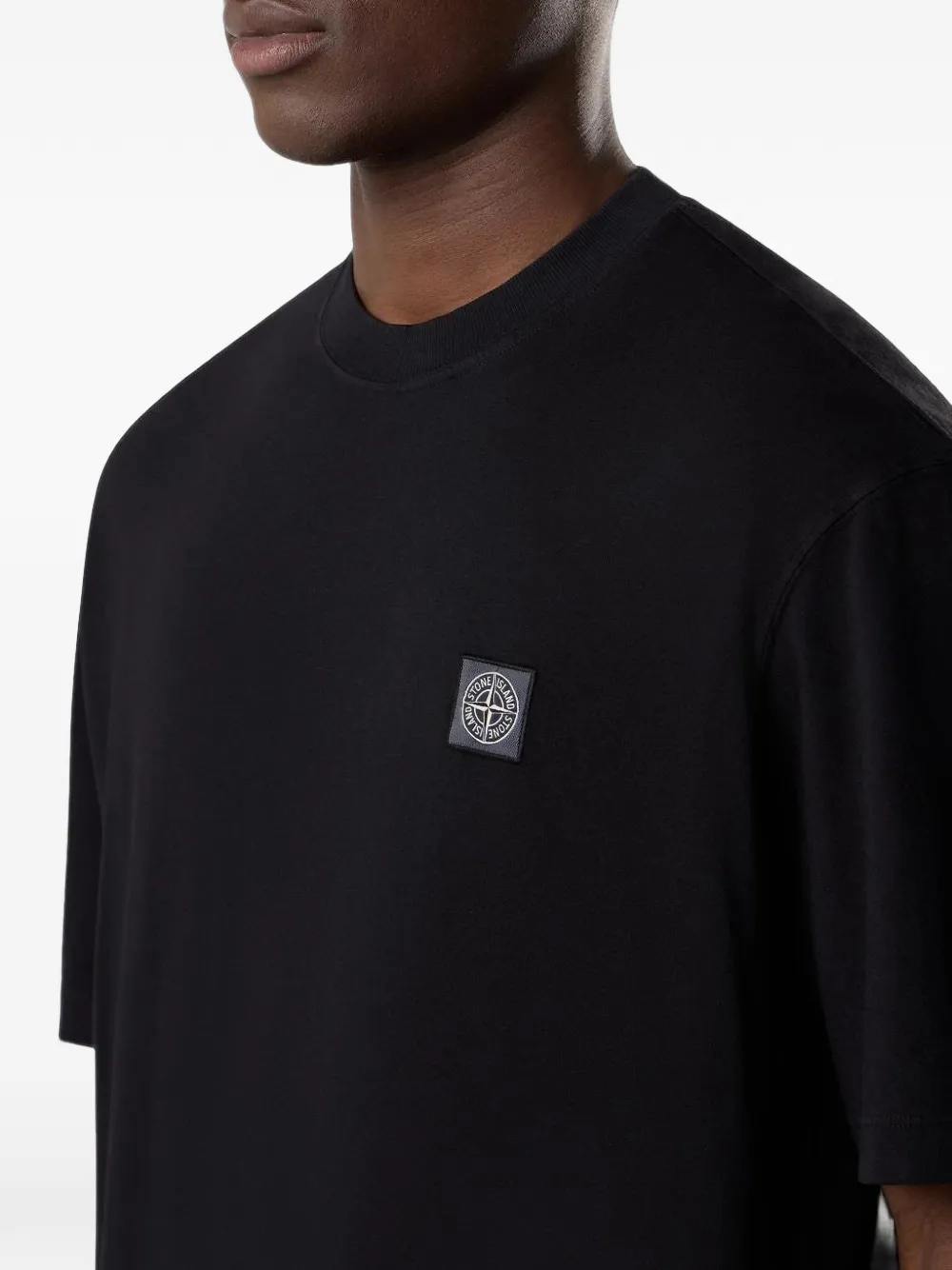 Stone Island 2100030 jersey T-shirt van biologisch katoen Zwart