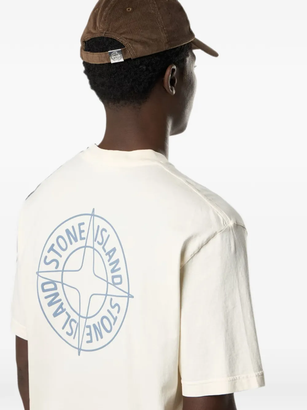 Stone Island T-shirt met Compass-logoprint Beige