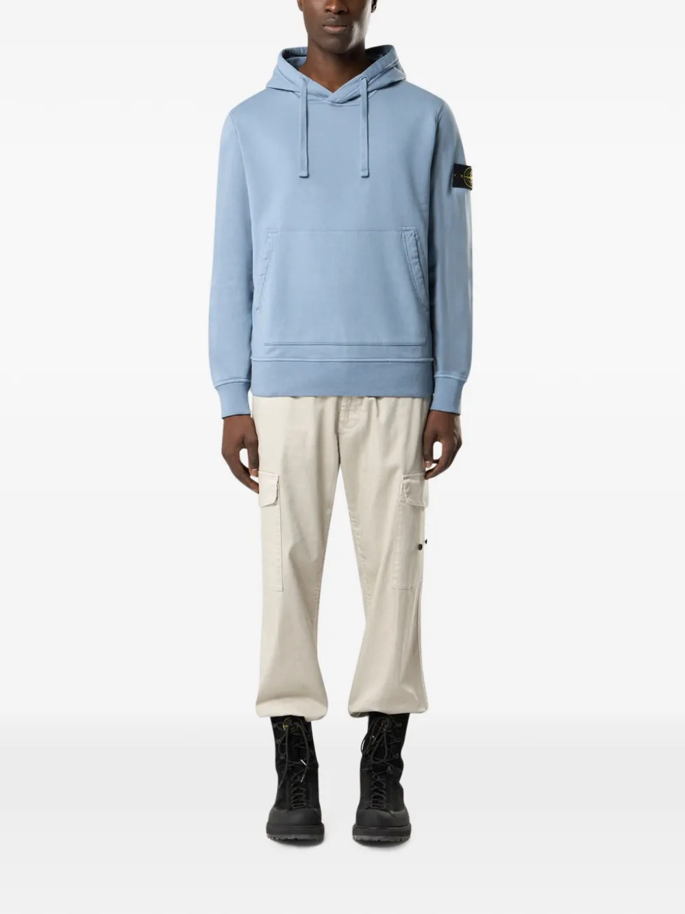 Stone Island Hoodie met trekkoord en buidelzak Blauw