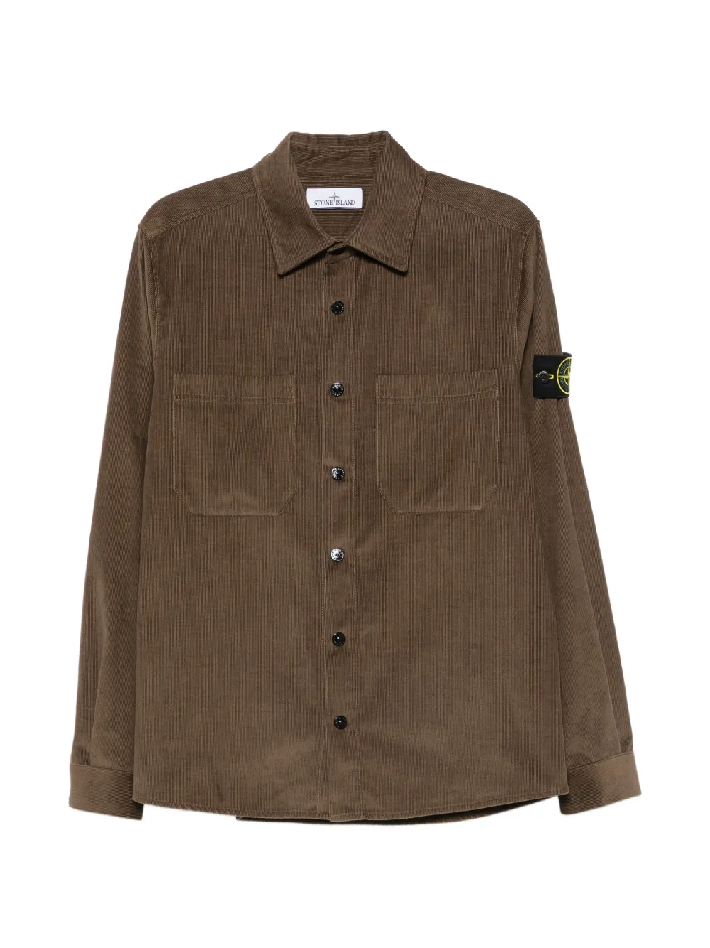 Stone Island patch-pocket long-sleeve shirt - Marrone
