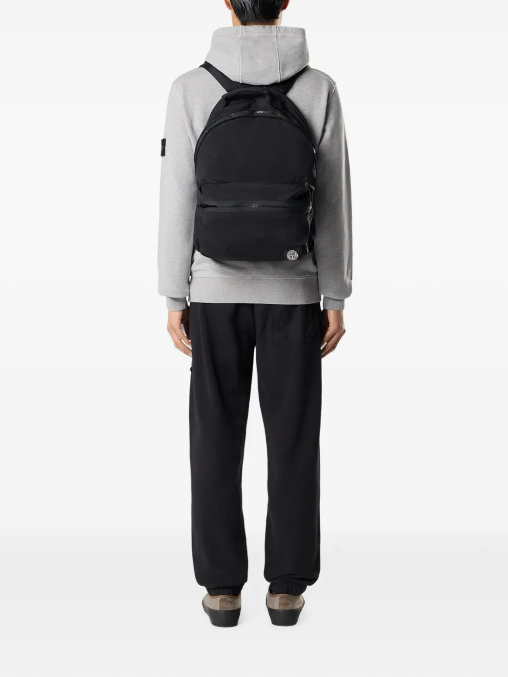 Stone Island Econyl gecoate rugzak Zwart