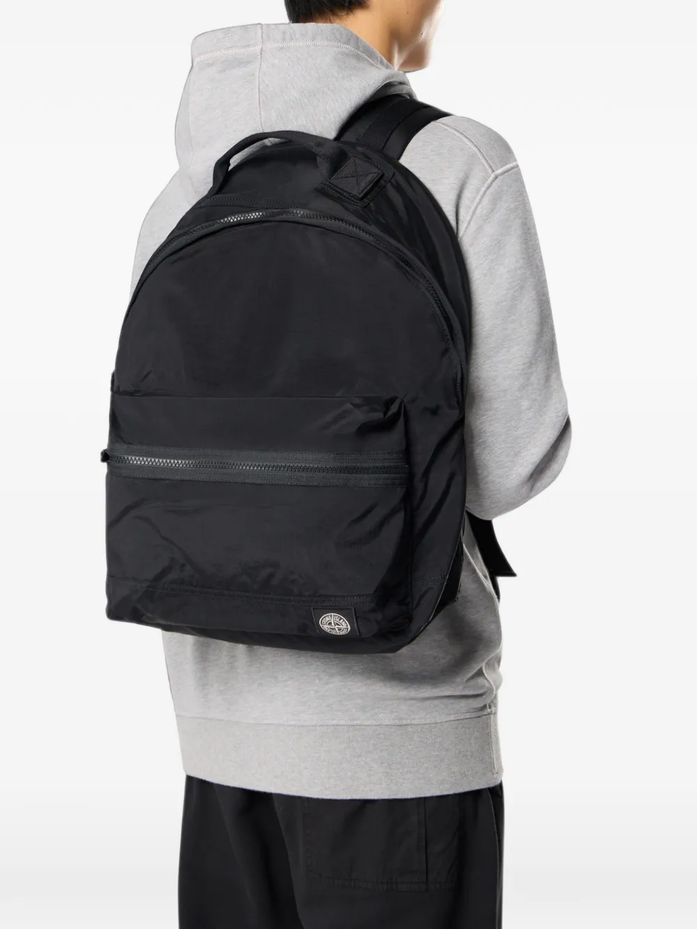 Stone Island Econyl gecoate rugzak Zwart
