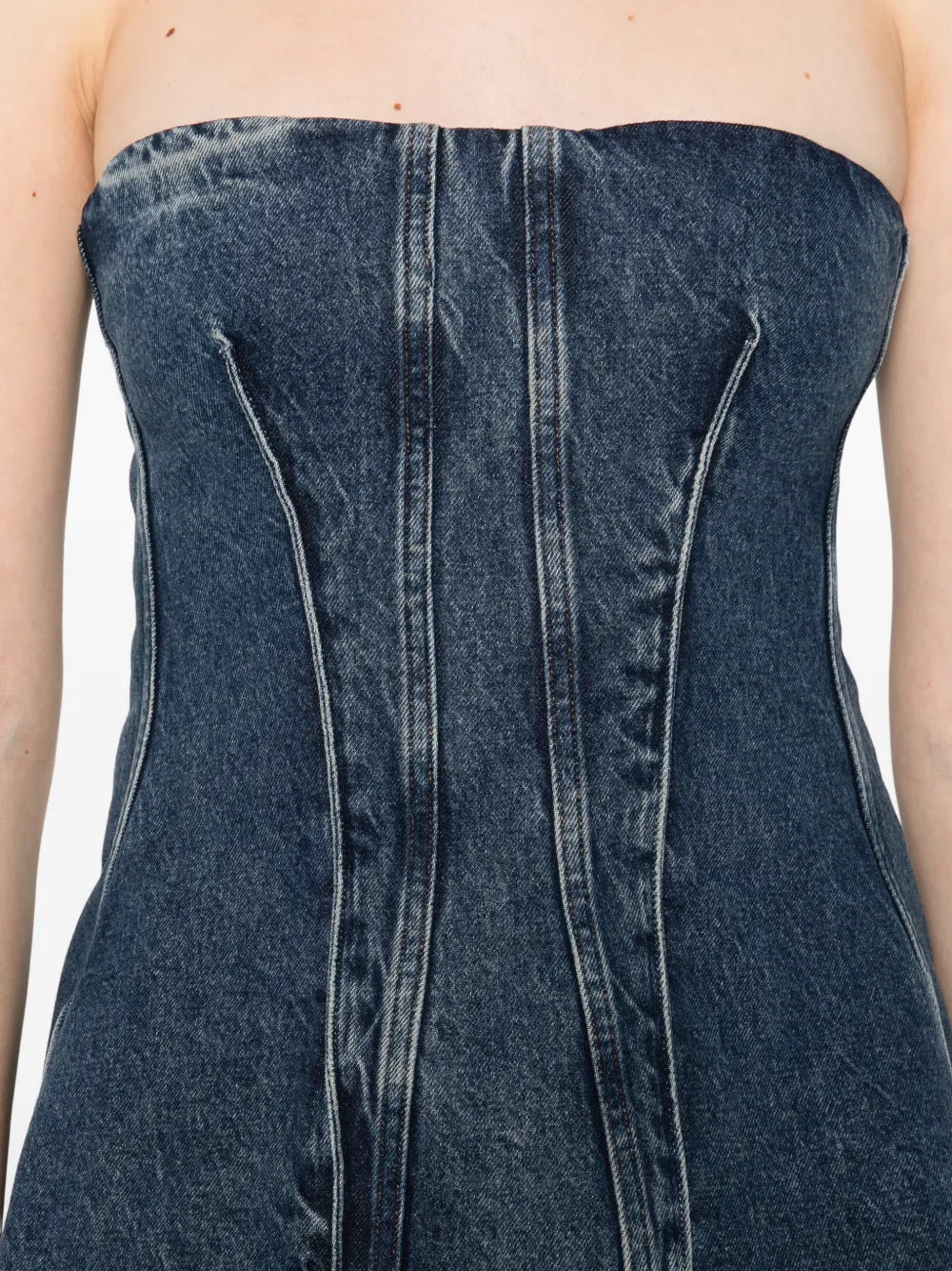 Panelled Strapless Top
