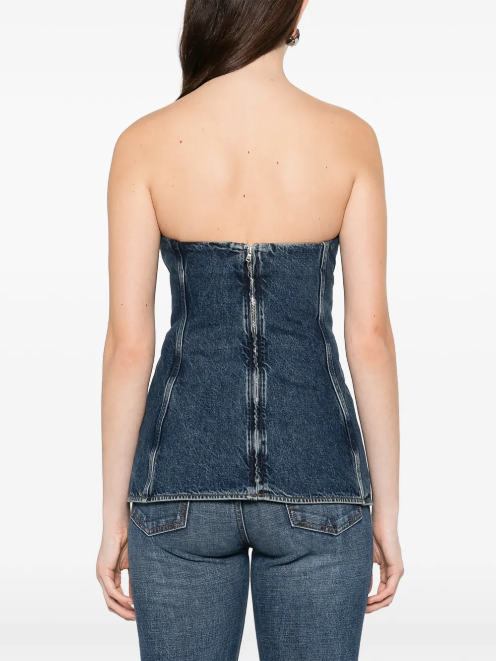 Panelled Strapless Top