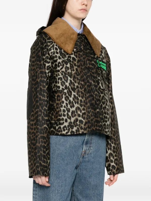 Barbour x Ganni レオパード ジャケット | ブラウン | FARFETCH JP