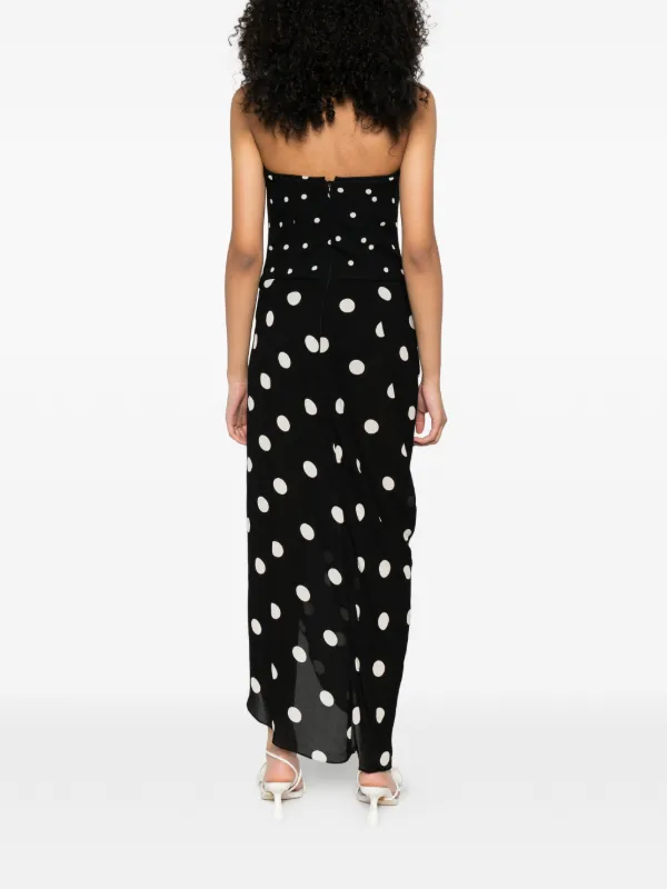 Adriana Degreas polka-dot Strapless Maxi Dress | Black | FARFETCH