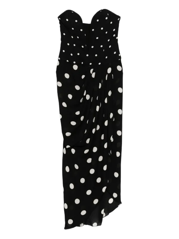 Adriana Degreas polka-dot Strapless Maxi Dress | Black | FARFETCH