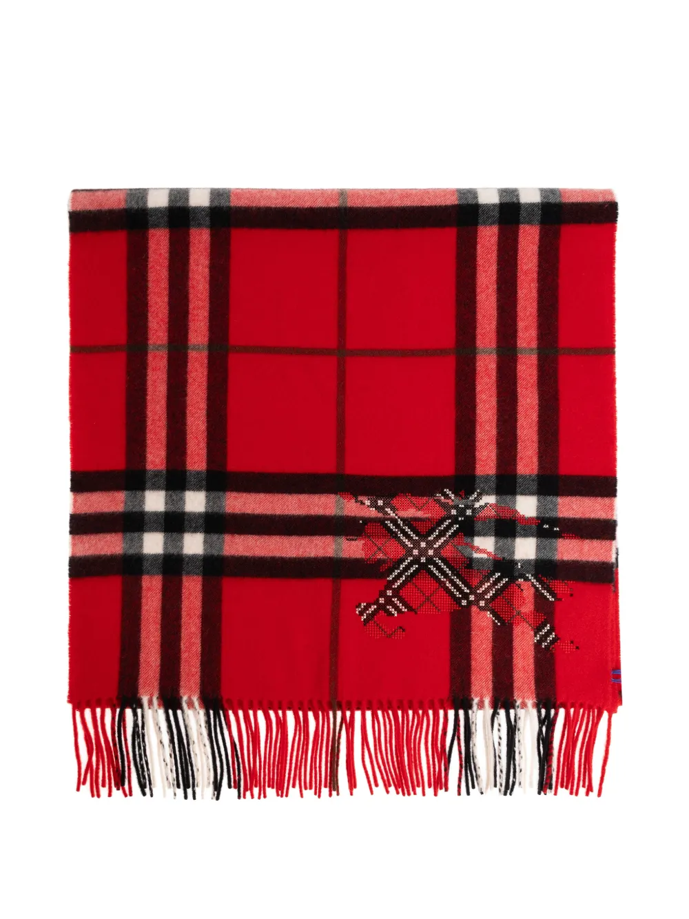 Burberry plaid fringed scarf - Rosso