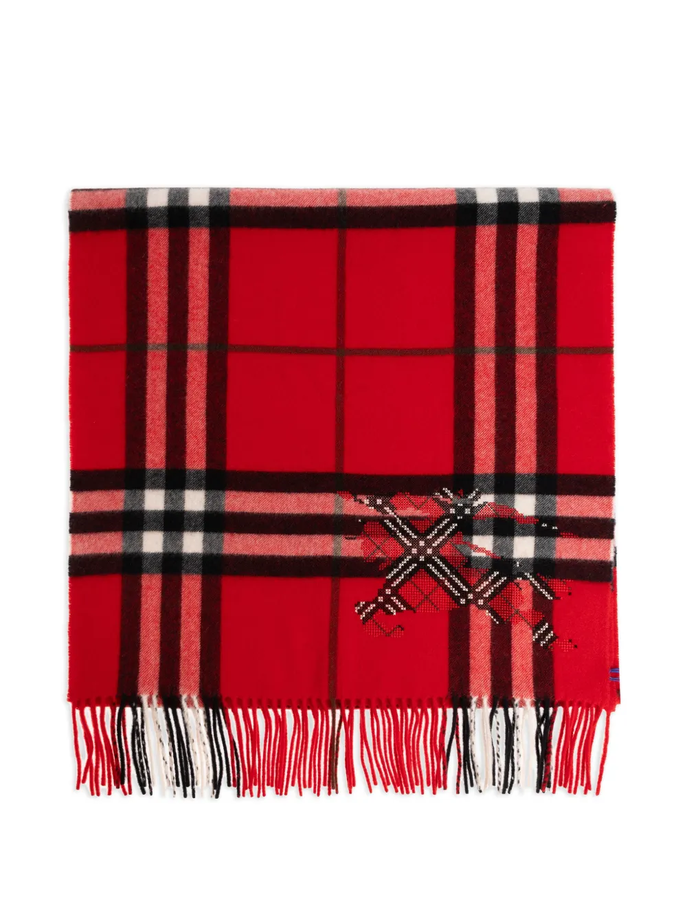 Burberry plaid fringed scarf - Rosso