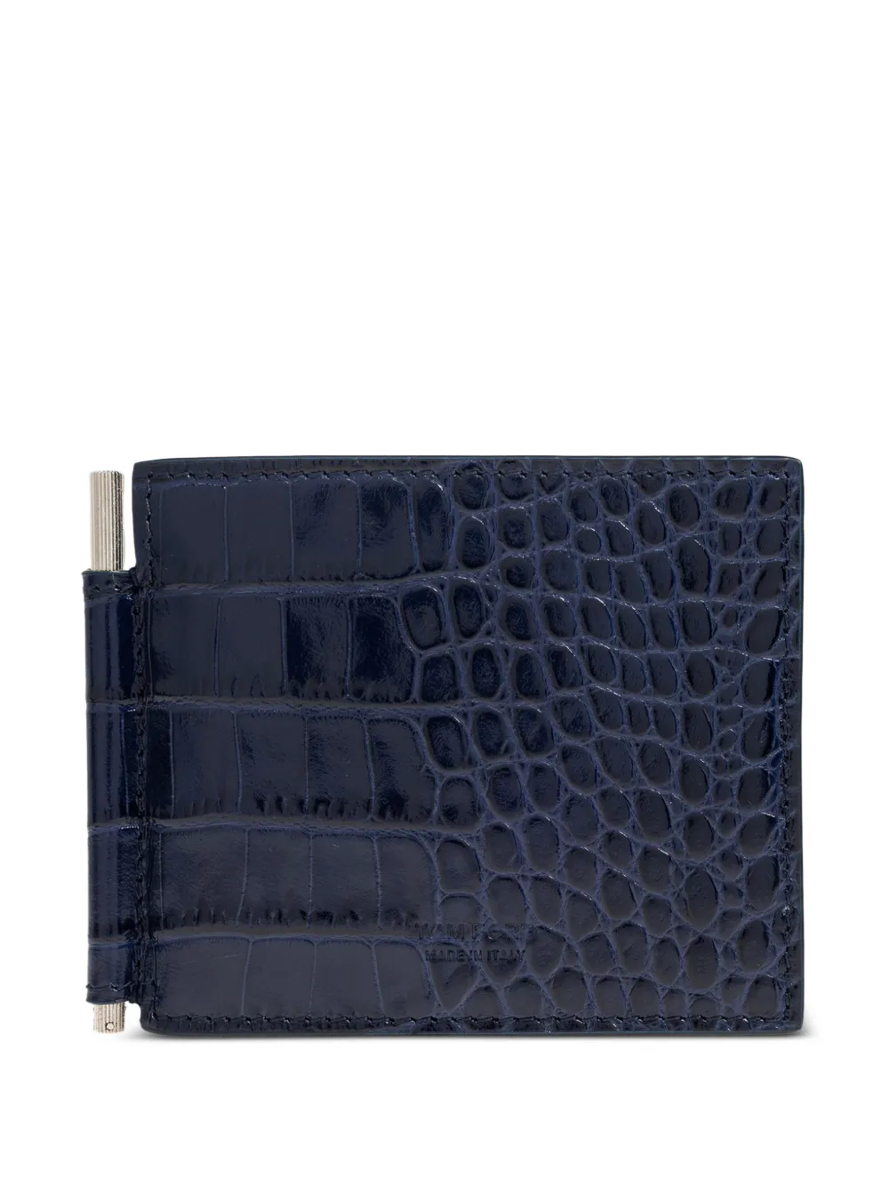 TOM FORD crocodile-effect card holder - Blu