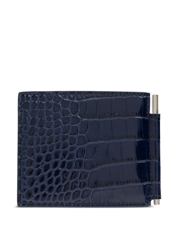 TOM FORD crocodile-effect Card Holder | Blue | FARFETCH