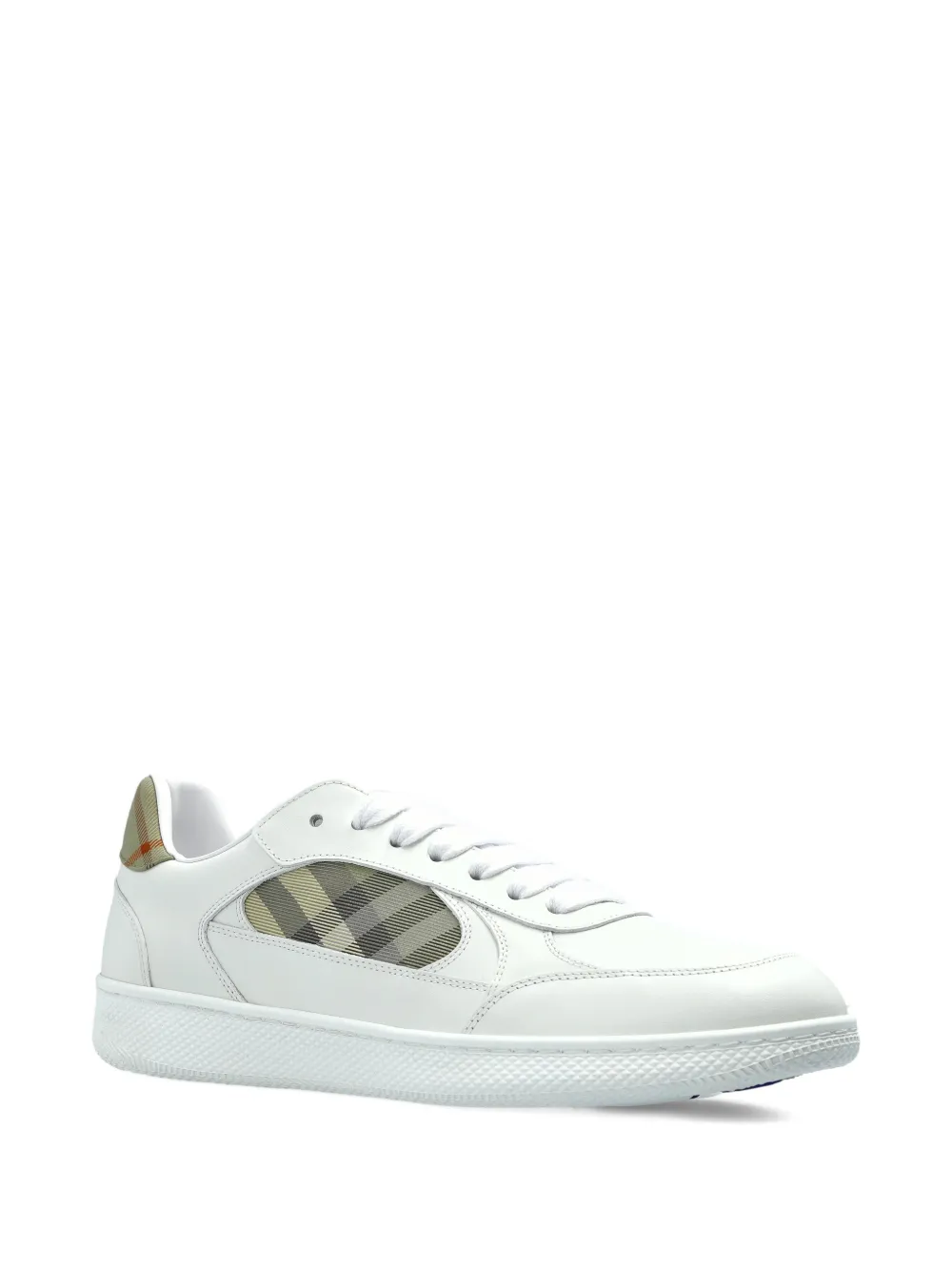 Burberry check panelled sneakers Wit