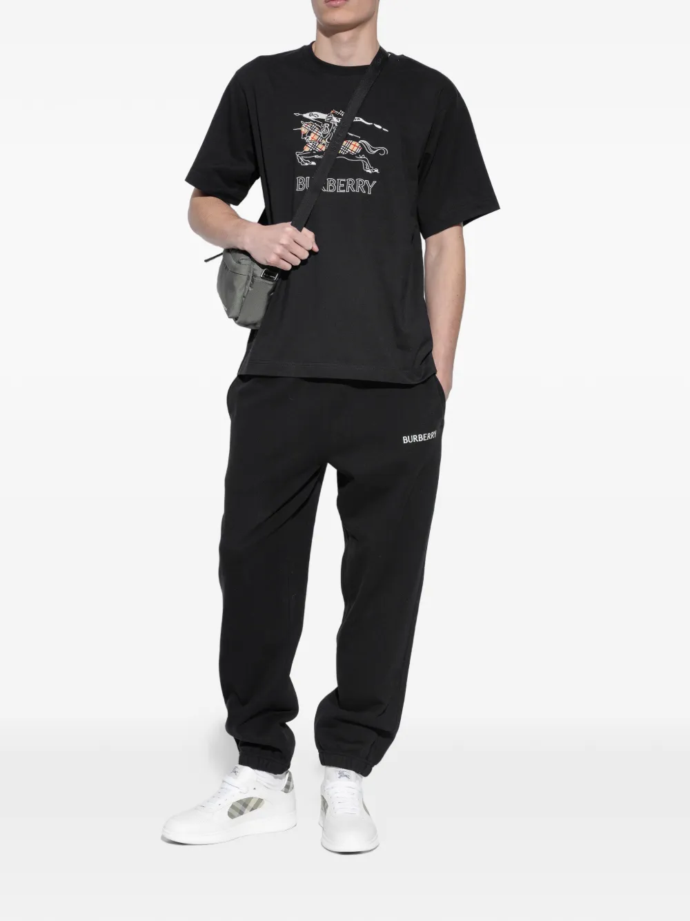 Burberry check panelled sneakers Wit