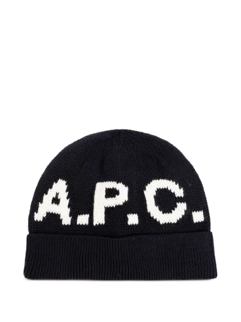 A.P.C. lettering knitted beanie