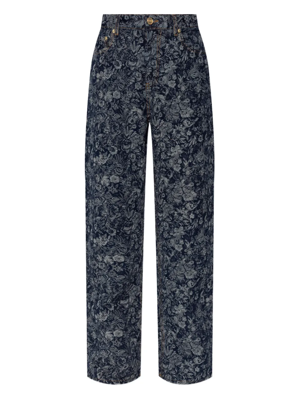 GANNI Jeans a fiori - Blu