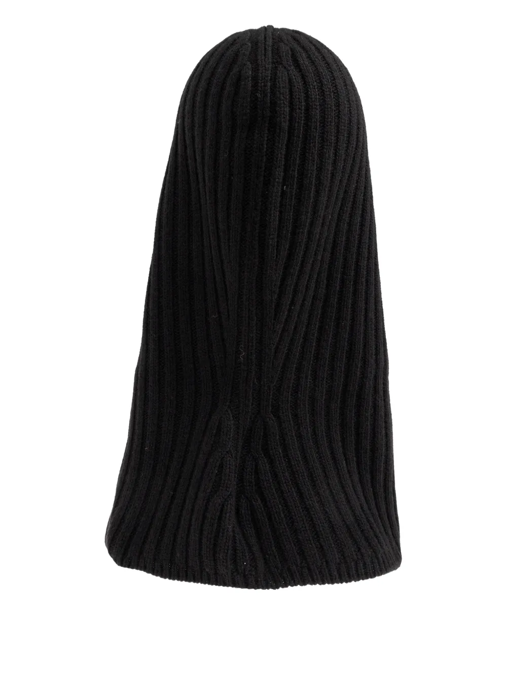 GANNI logo-embroidered ribbed balaclava - Zwart