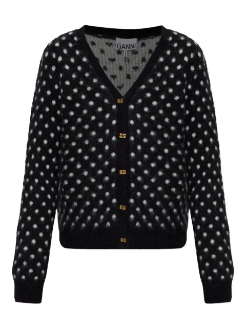 GANNI — polka dot button-up cardigan