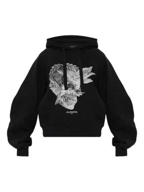 AllSaints Mysterie graphic zip-back hoodie